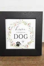 Summer Snow Art Home Is Where My Dog Is 8X8 Black Framed Picture