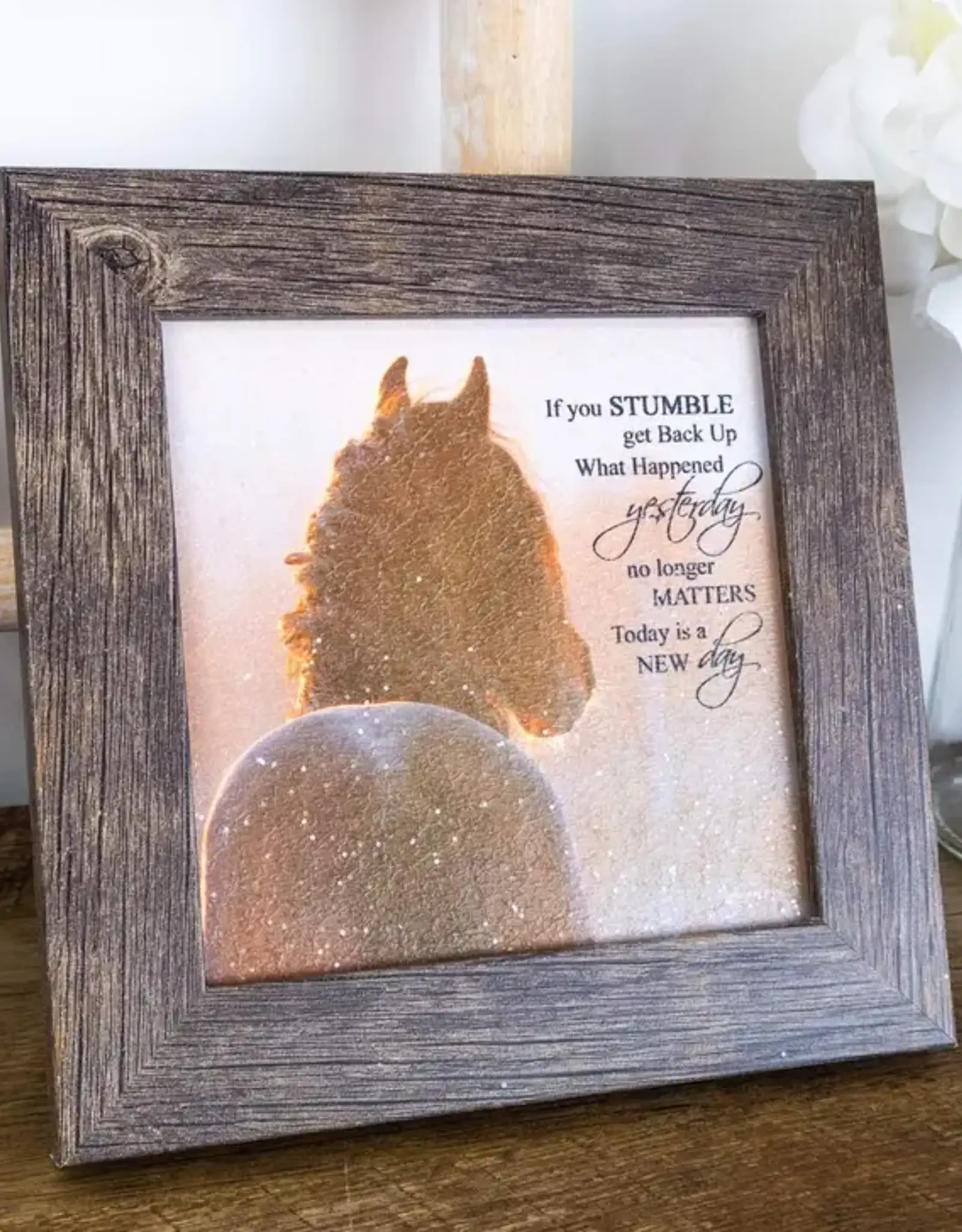 Summer Snow Art If You Stumble Get Back Up 8X8 Framed Picture