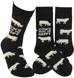 P Graham Dunn Cows Make Me Happy Socks