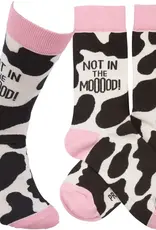 Primatives By Kathy Not In The Mooood Pink Cow Print Socks