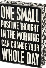 Primatives By Kathy One Small Positive Thought Wooden Box Standing Sign