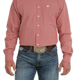 Cinch Mens Cinch Red Geo Print Long Sleeve Western Button Arena Shirt