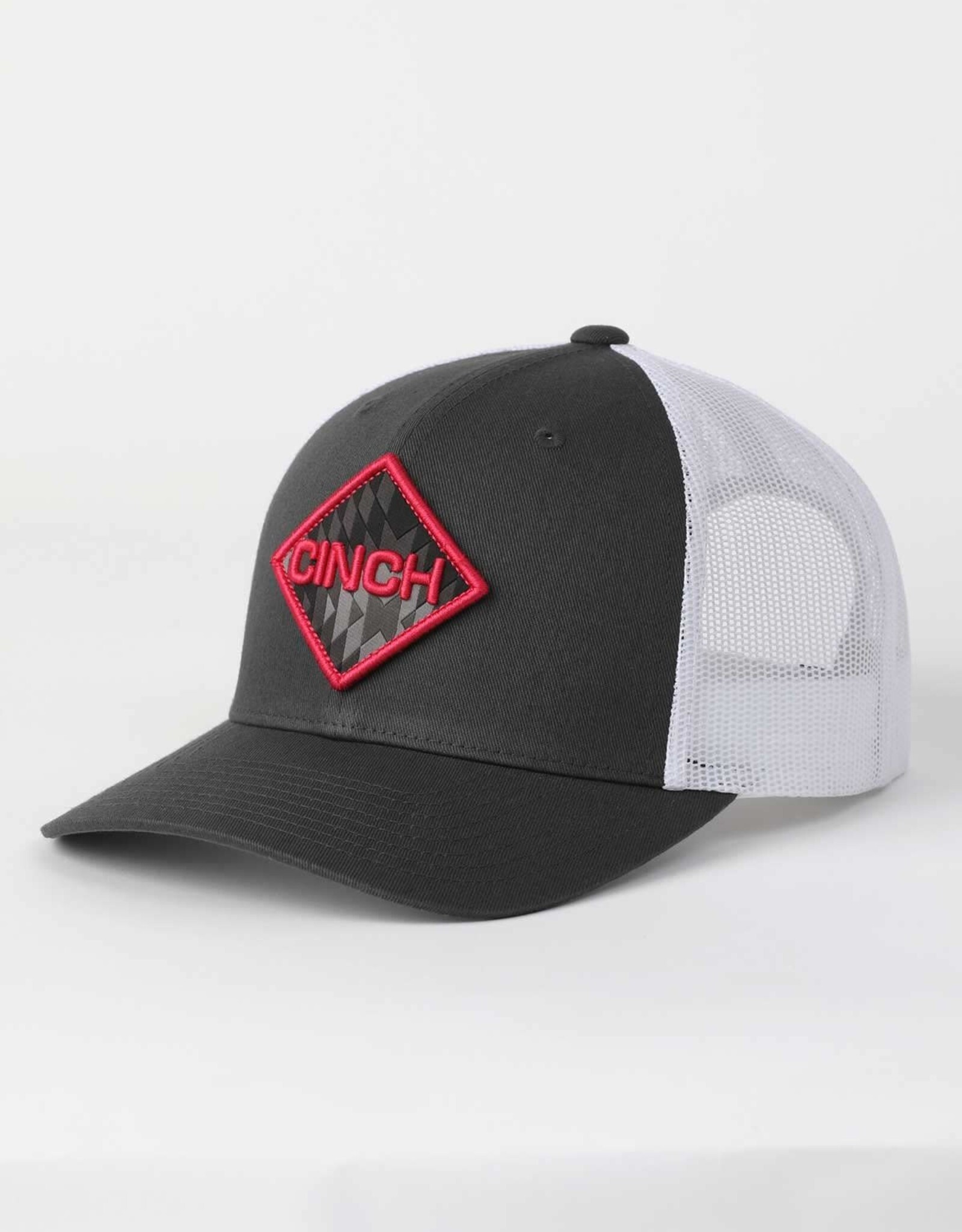 Cinch Womens Pink Edged Patch Grey Mesh Trucker Snap Back Base Ball Cap