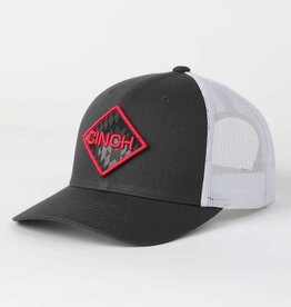 Cinch Womens Pink Edged Patch Grey Mesh Trucker Snap Back Base Ball Cap