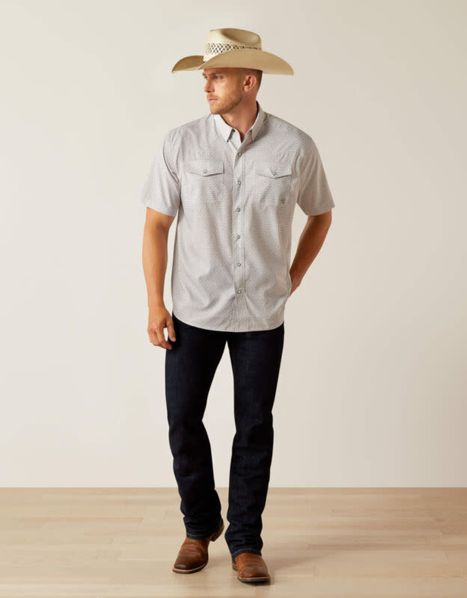 Ariat Ariat Mens Moonbeam Western Venttek Short Sleeve Snap Shirt