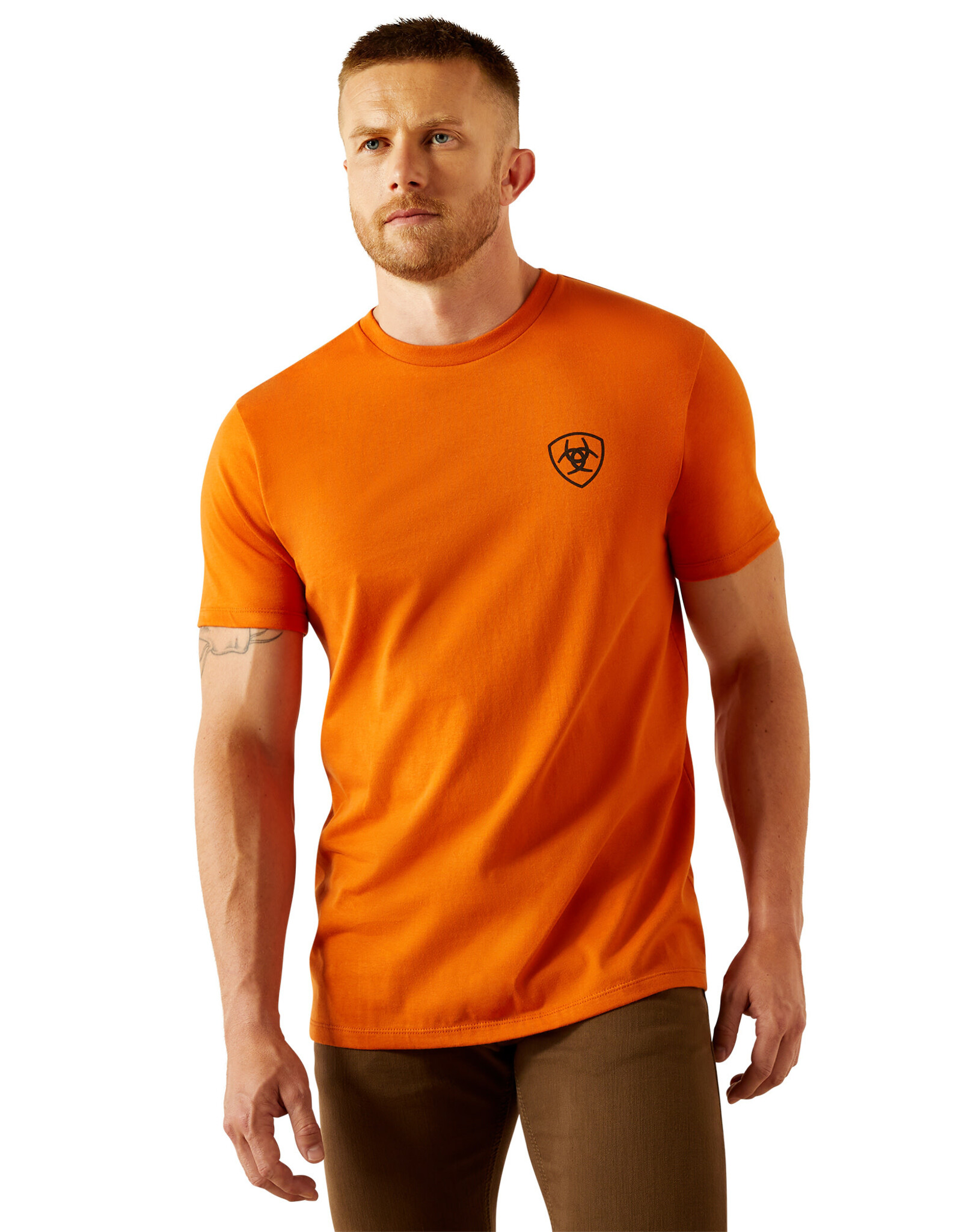 Ariat Ariat Mens Rust Barb Wire Shield Short Sleeve T Shirt