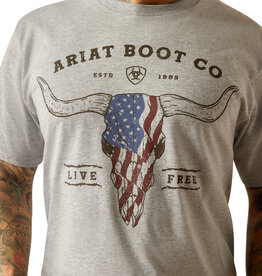 Ariat Ariat Mens Heather Grey Live Free Short Sleeve T Shirt