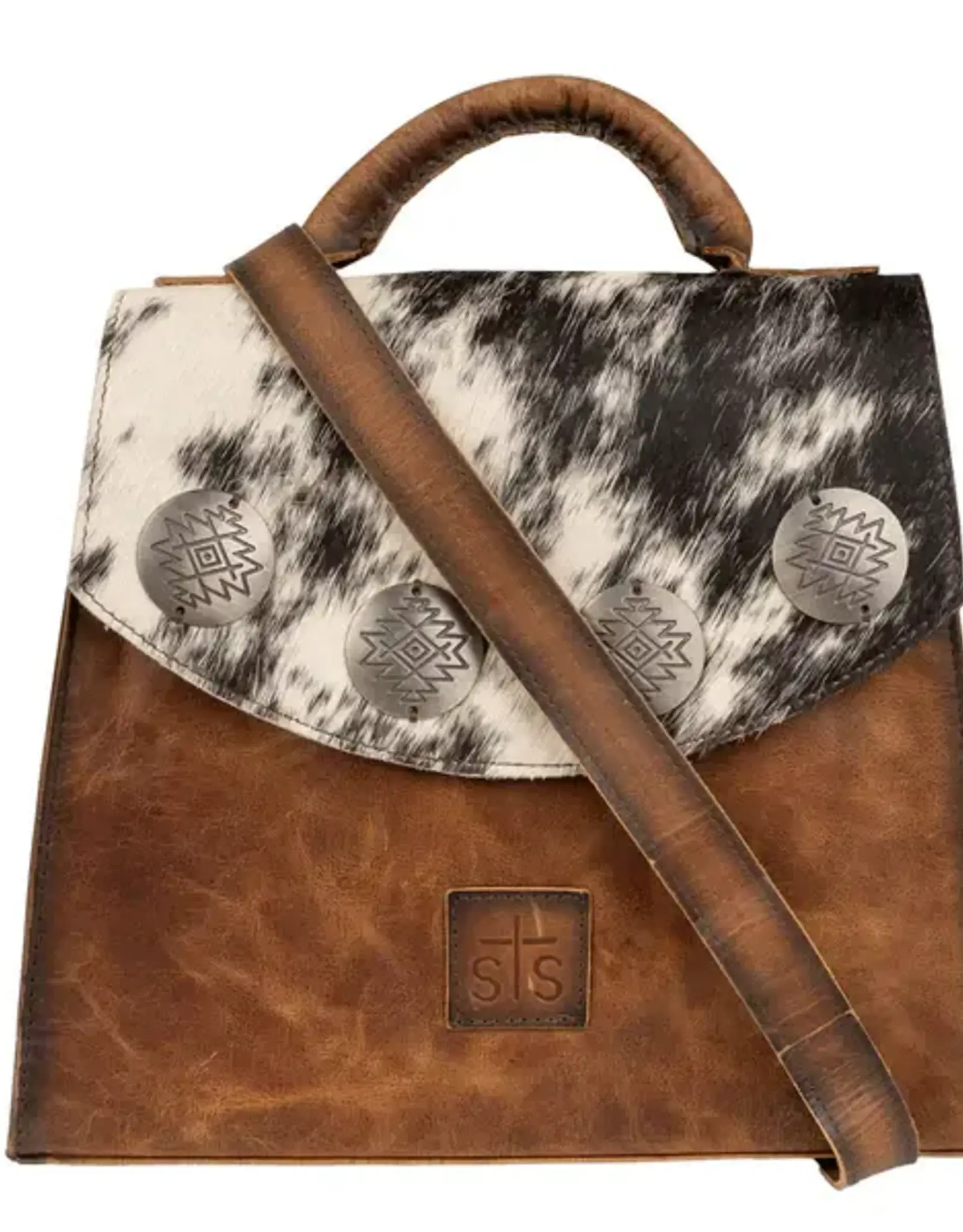 Womens STS Leather Cowhide Vaquero Concho Remi Convertible Purse Backpack