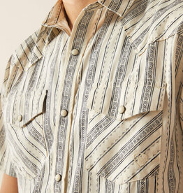 Ariat Ariat Mens Holden Off White Retro Snap Western Short Sleeve Shirt