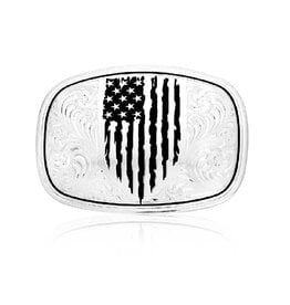Montana  Silversmiths American Made Silver Black Flag Western Belt Buckle