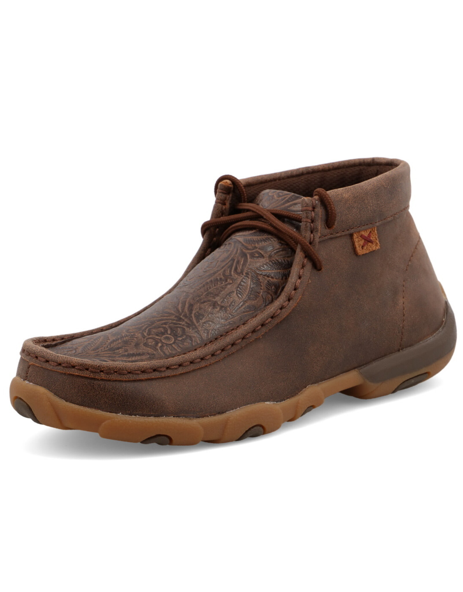 Womens Twisted X Brown Tooled Print Chukka Driving Moc