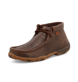 Womens Twisted X Brown Tooled Print Chukka Driving Moc