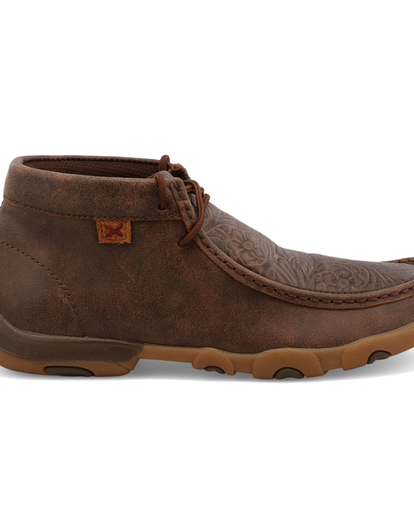 Womens Twisted X Brown Tooled Print Chukka Driving Moc
