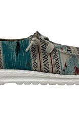 Womens Gypsy Jazz Turquoise Tan Southwest Slip on Canvas Shoe