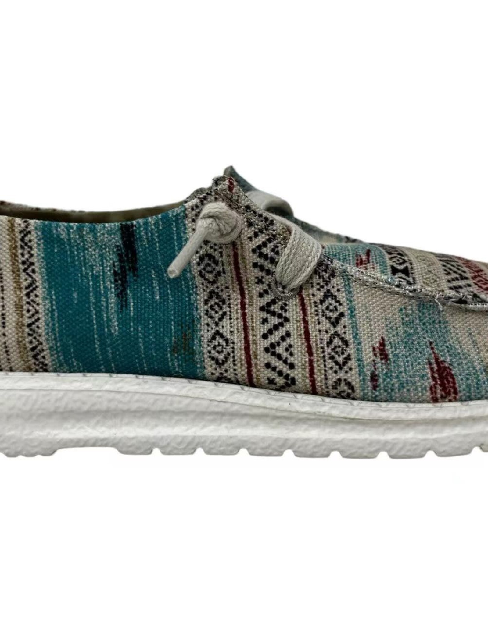 Womens Gypsy Jazz Turquoise Tan Southwest Slip on Canvas Shoe