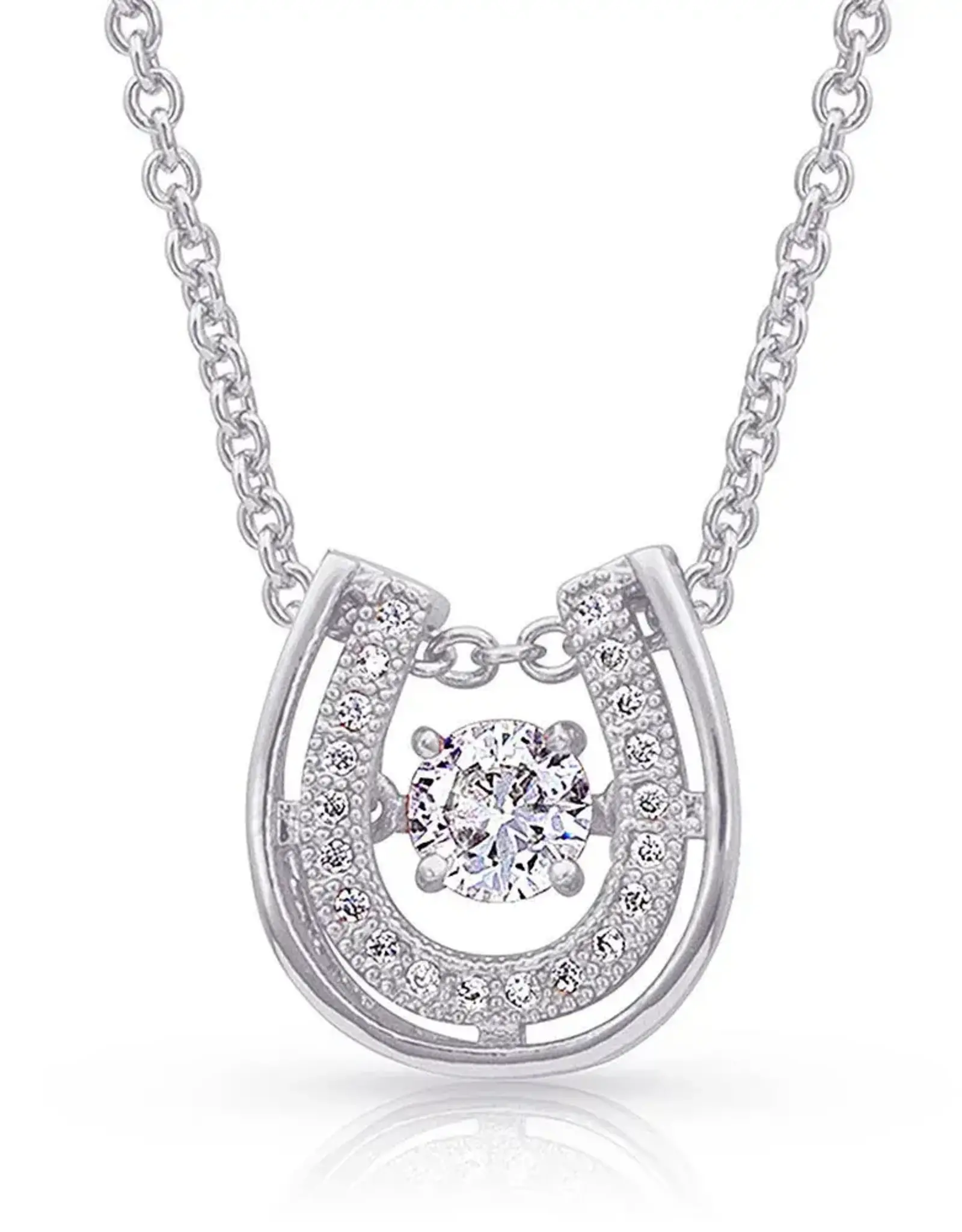 Montana Silversmiths Horseshoe With Dancing Cubic Zirconia Necklace