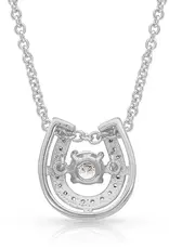 Montana Silversmiths Horseshoe With Dancing Cubic Zirconia Necklace