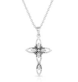 Montana Silversmiths Star Of Wonder Cubic Zirconia Cross Necklace