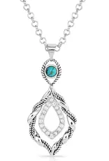 Montana Silversmiths Twisted In Time Turquoise Cubic Zirconia Necklace