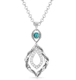 Montana Silversmiths Twisted In Time Turquoise Cubic Zirconia Necklace