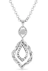Montana Silversmiths Twisted In Time Turquoise Cubic Zirconia Necklace
