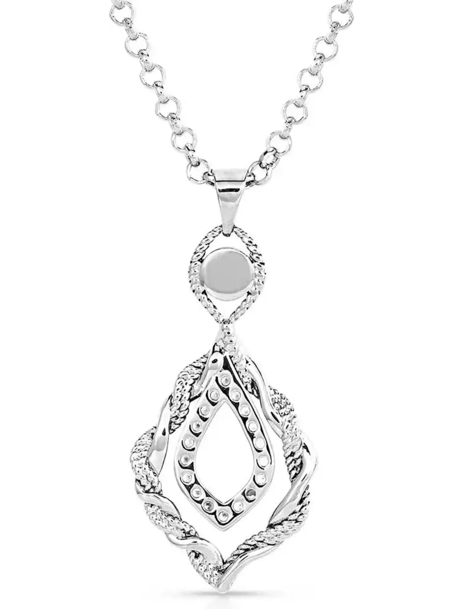 Montana Silversmiths Twisted In Time Turquoise Cubic Zirconia Necklace
