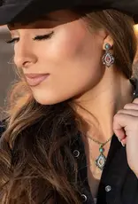 Montana Silversmiths Twisted In Time Turquoise Cubic Zirconia Necklace