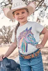 Girls Wrangler Light Green Horse Head Graphic Short Sleeve T Shirt
