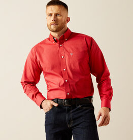 Ariat Ariat Mens Wrinkle Free Dangelo Red Print Long Sleeve Button Western Shirt