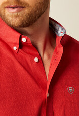 Ariat Ariat Mens Wrinkle Free Dangelo Red Print Long Sleeve Button Western Shirt