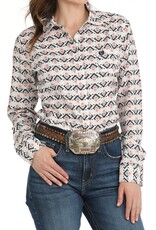 Cinch Womens Cinch White Aztec Arena Flex Long Sleeve Button Western Shirt