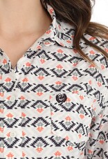 Cinch Womens Cinch White Aztec Arena Flex Long Sleeve Button Western Shirt