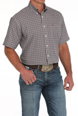 Cinch Mens Cinch White Rose Geo Print Short Sleeve Arena Flex Western Button Shirt