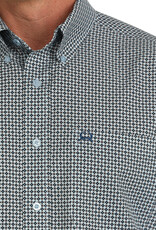 Cinch Mens Cinch Light Blue Geo Print Short Sleeve Arena Flex Western Button Shirt