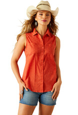 Ariat Ariat Womens Billy Jean Chili Dobby Sleeveless Western Button Shirt