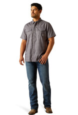 Ariat Ariat Mens Grey Western Venttek Short Sleeve Snap Shirt