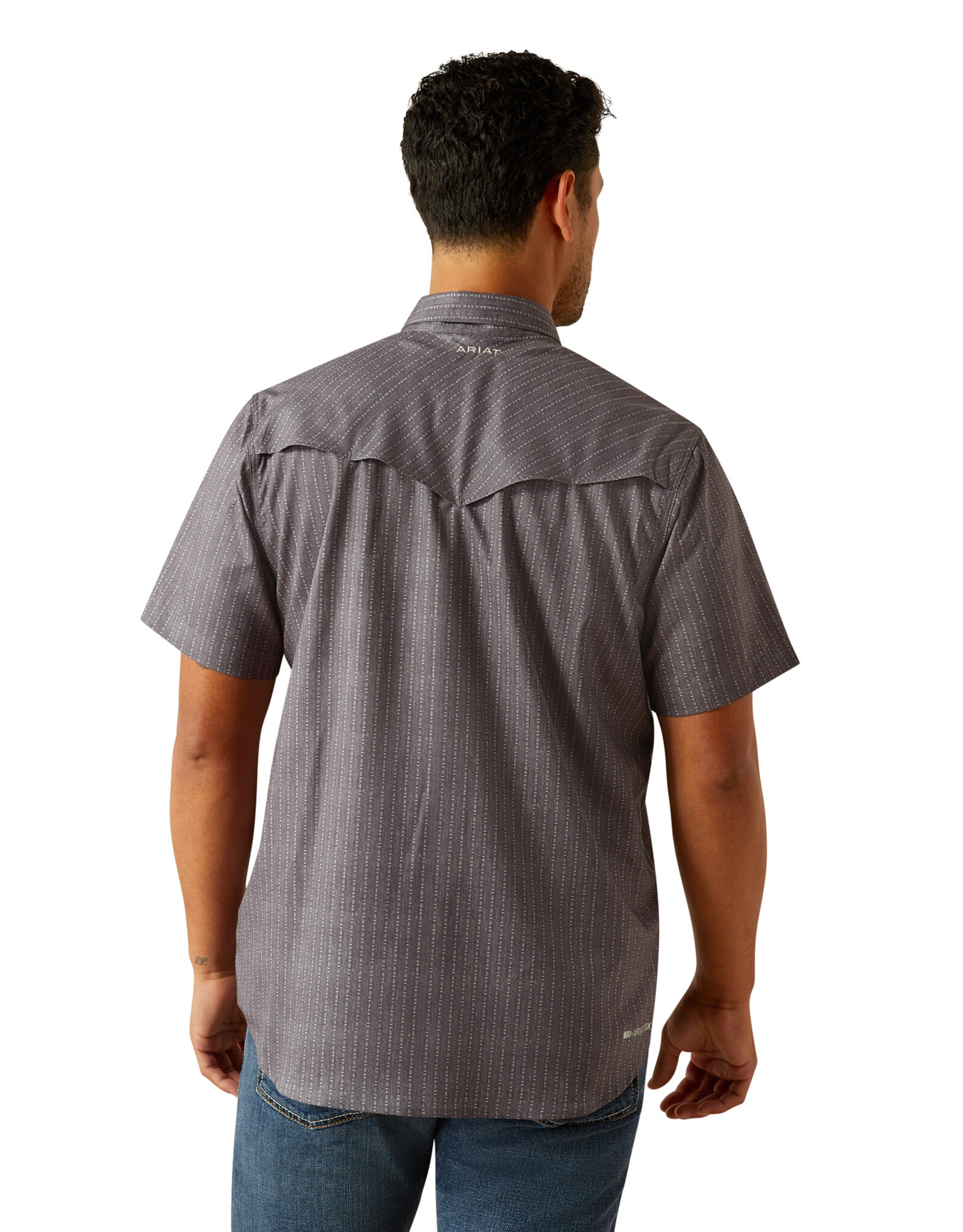Ariat Ariat Mens Grey Western Venttek Short Sleeve Snap Shirt