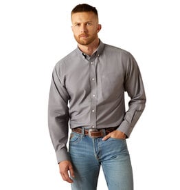Ariat Ariat Mens Wrinkle Free Solid Grey Long Sleeve Button Western Shirt