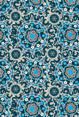 Ariat Ariat Mens Teal Blue Santiago Medallion Long Sleeve Button Western Shirt