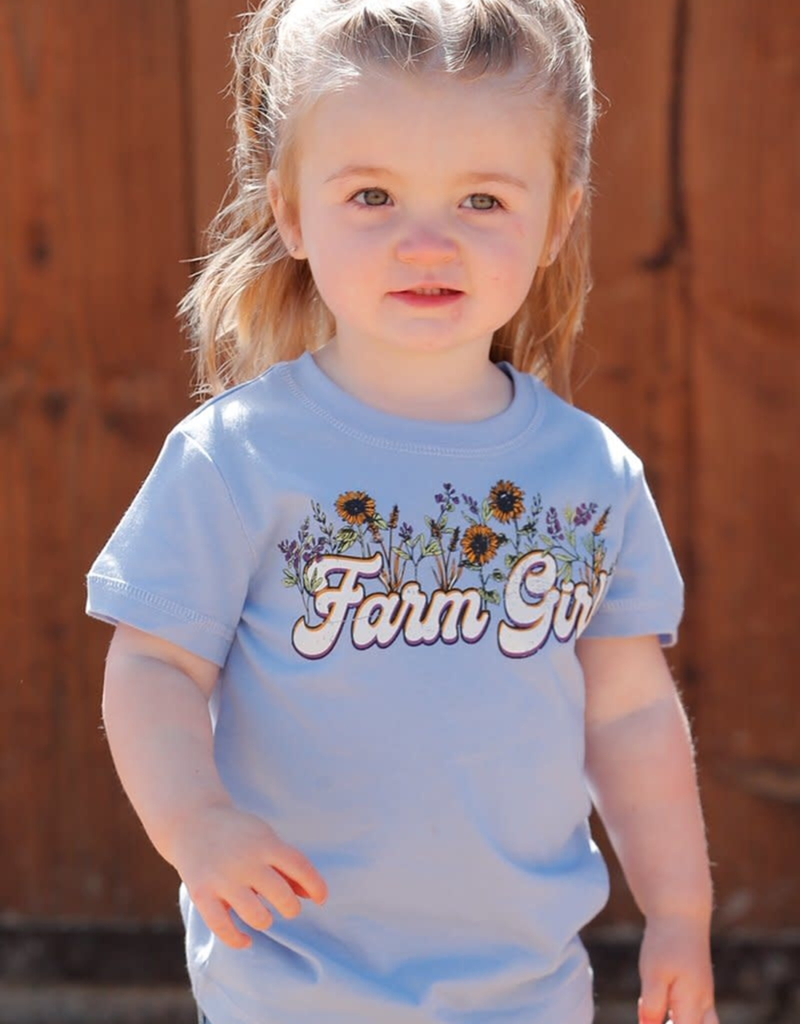 Girls Toddler Lilac Farm Girl Short Sleeve T Shirt