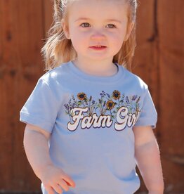 Girls Toddler Lilac Farm Girl Short Sleeve T Shirt