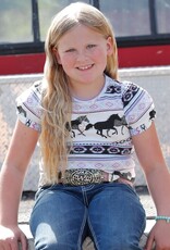 Cruel Girl Girls Running Horse Aztec Puff Short Sleeve Shirt