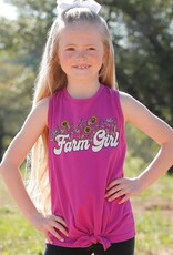 Cruel Girl Girls Magenta Pink Farm Girl Tank Top