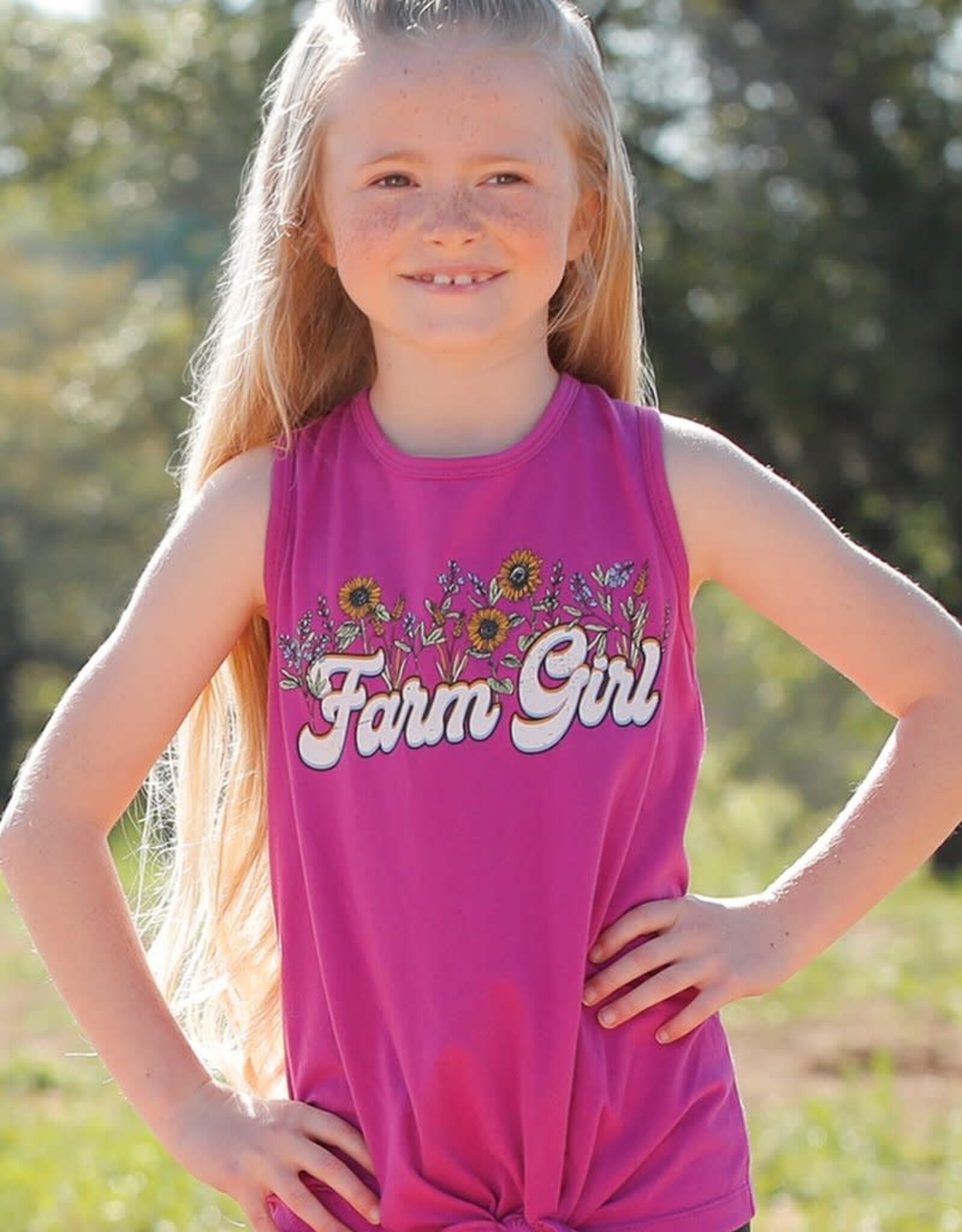 Cruel Girl Girls Magenta Pink Farm Girl Tank Top