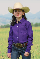 Girls Cruel Girl Solid Purple Long Sleeve Button Western Show Shirt