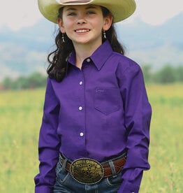 Girls Cruel Girl Solid Purple Long Sleeve Button Western Show Shirt
