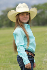 Girls Cruel Girl Solid Light Turquoise Long Sleeve Button Western Show Shirt