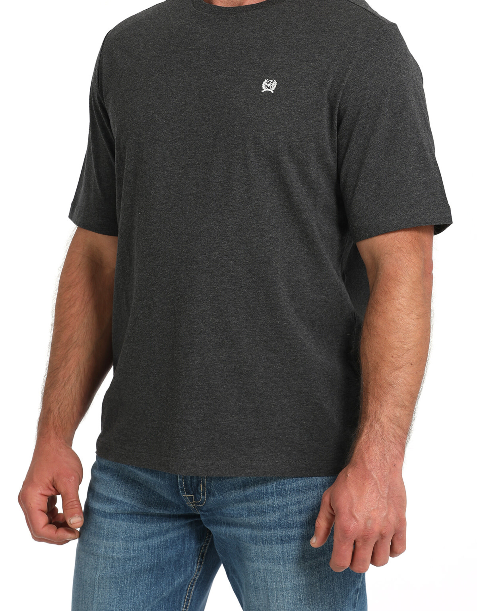 Cinch Mens Cinch Heather Black Short Sleeve T Shirt