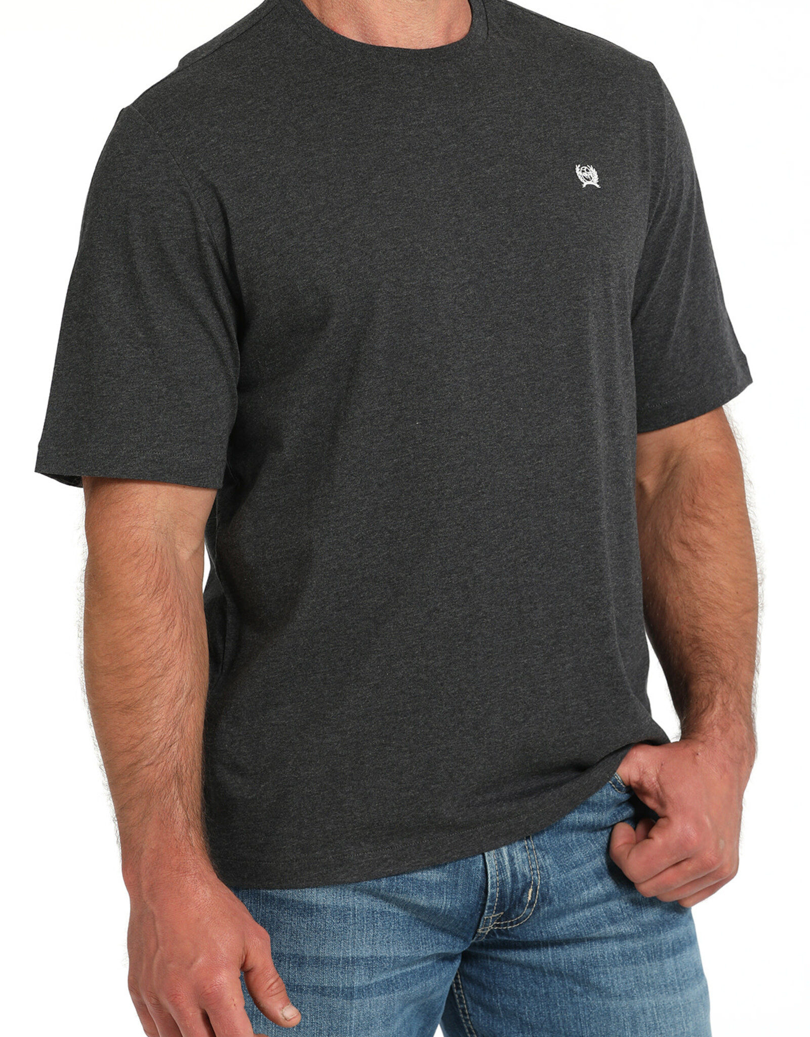 Cinch Mens Cinch Heather Black Short Sleeve T Shirt