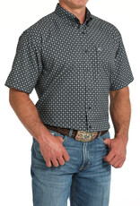 Cinch Mens Cinch Navy Print Short Sleeve Arena Flex Western Button Shirt